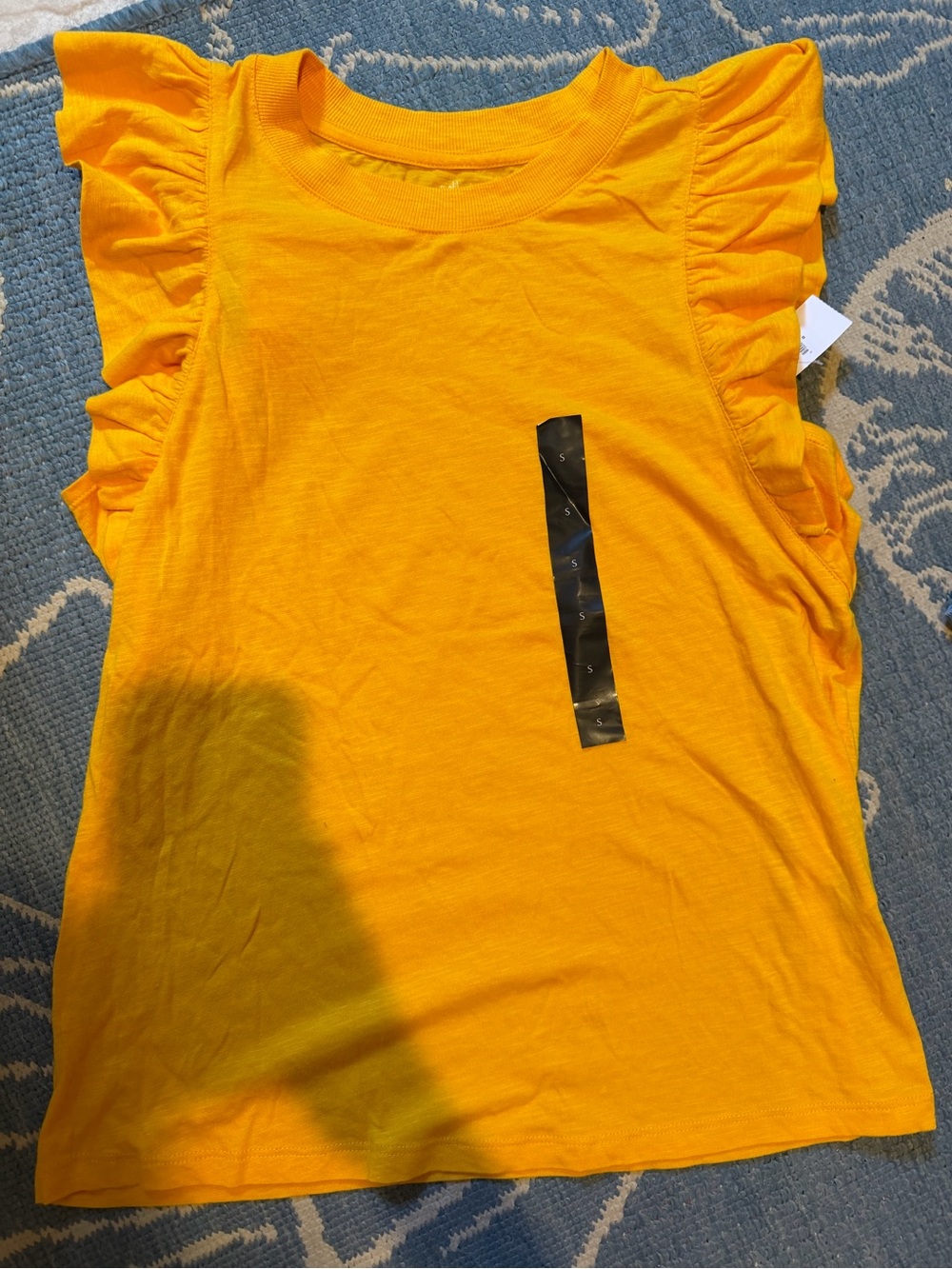 Banana Republic Yellow Ruffle Sleeve Short Sleeve Tee